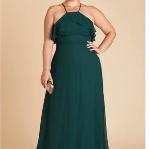 Birdy Grey Chiffon Emerald Bridesmaid Dress Size 1X